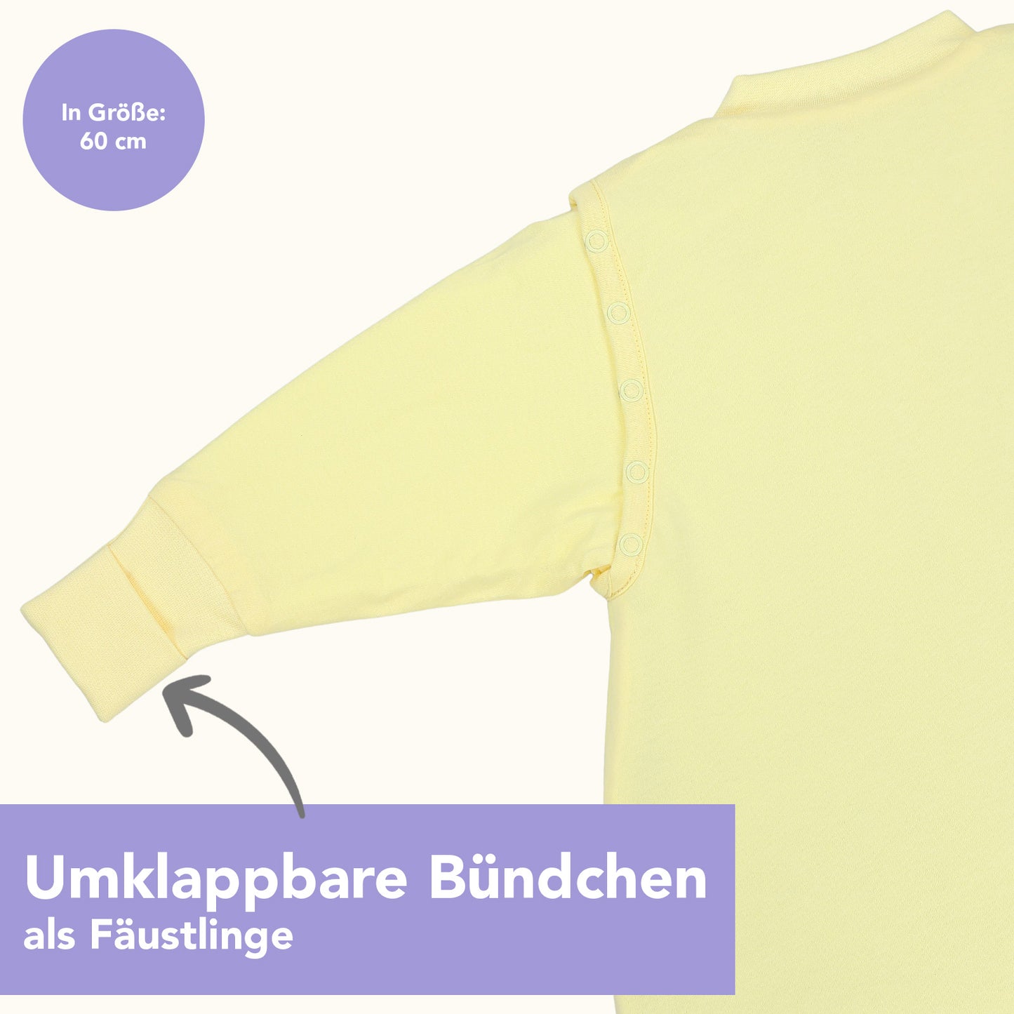 Schlafsack mit Füßen und umklappbaren Bündchen, 2.5 TOG