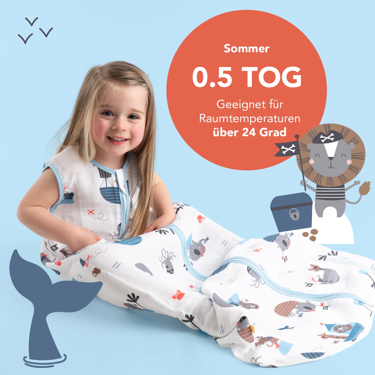 Musselin Babyschlafsack, 0.5 TOG