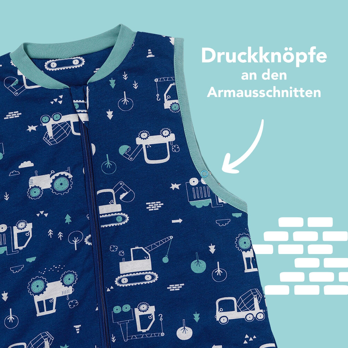 Schlafsack mit Füßen und umklappbaren Bündchen 1.0 TOG