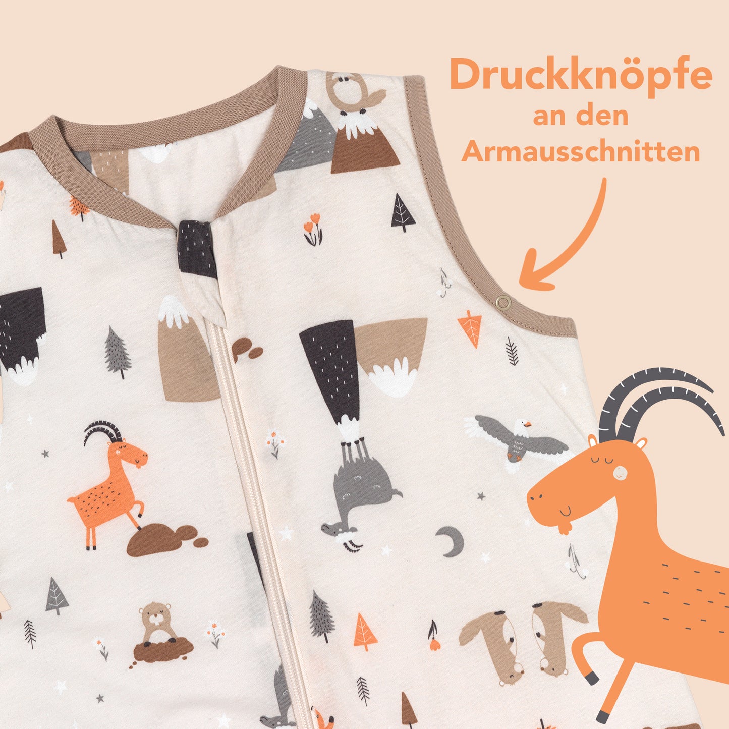 Schlafsack mit Füßen und umklappbaren Bündchen 1.0 TOG