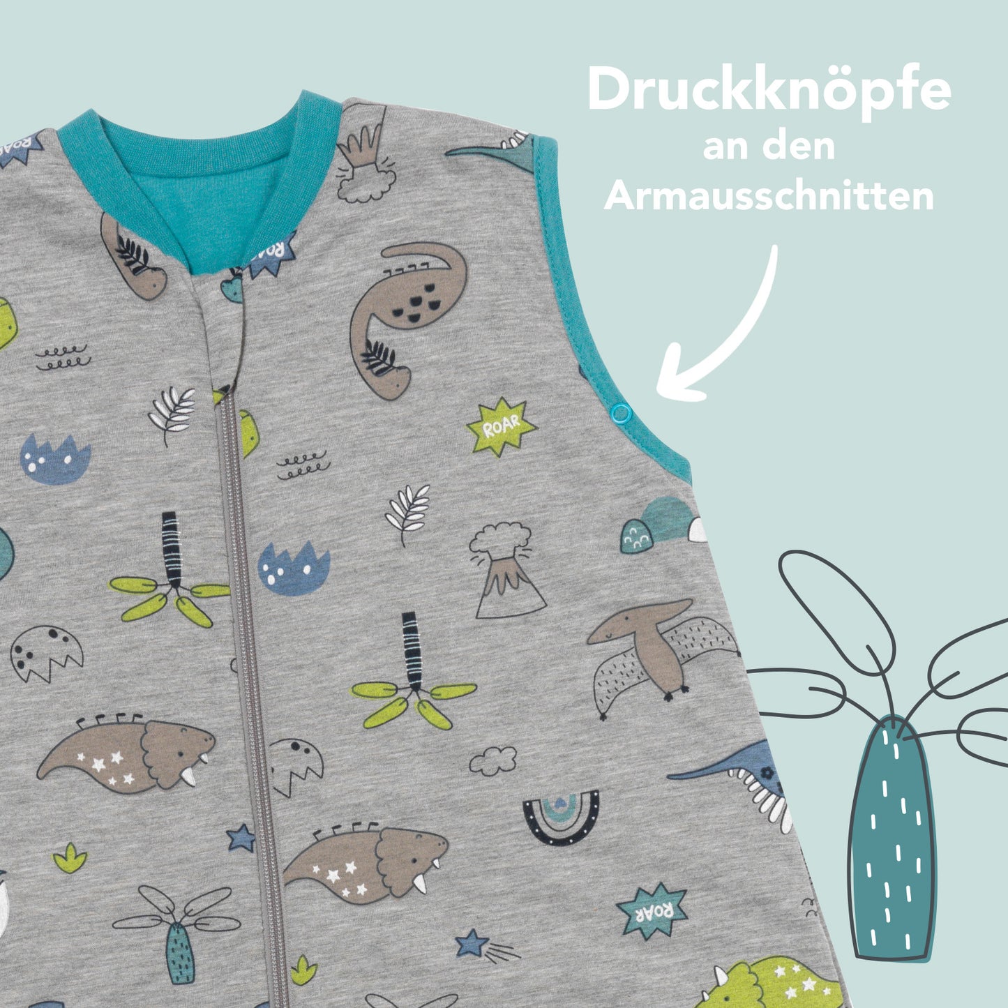 Schlafsack mit Füßen und umklappbaren Bündchen 1.0 TOG