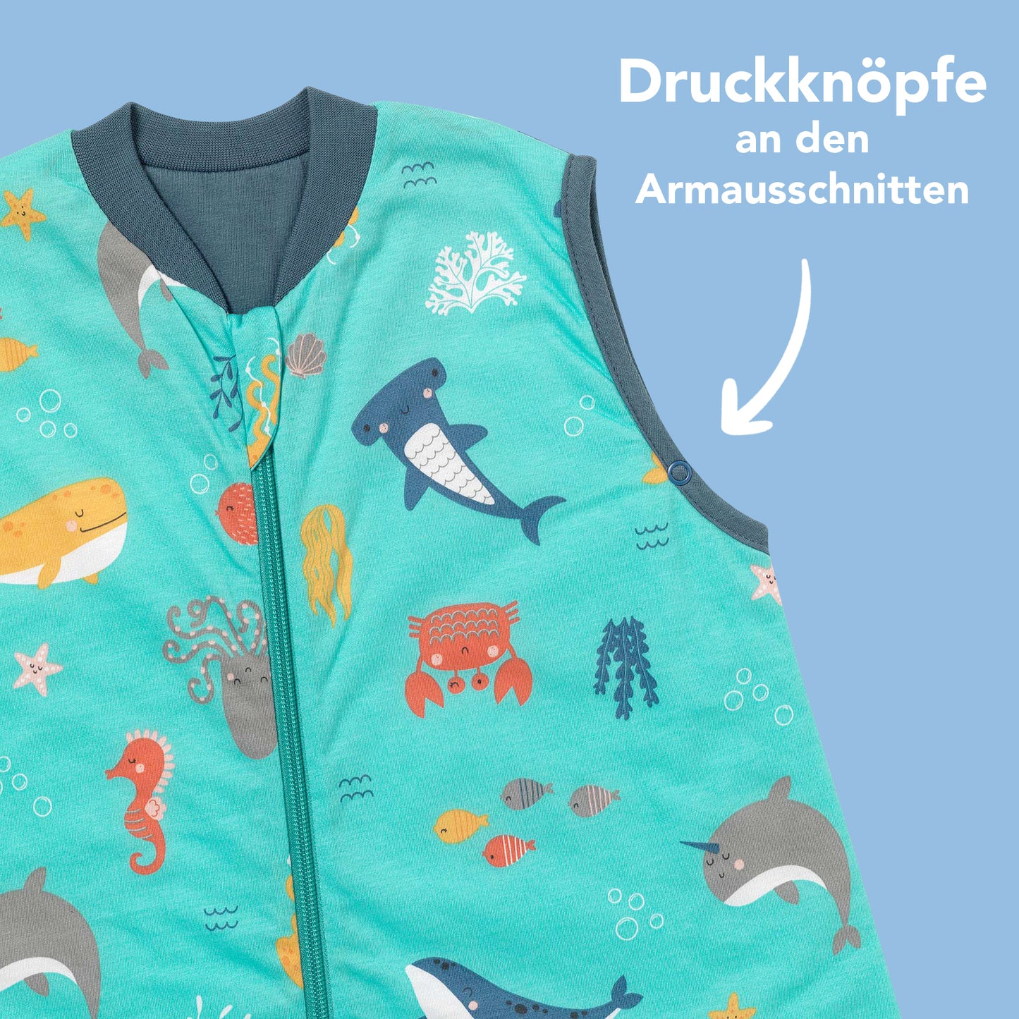 Schlafsack mit Füßen und umklappbaren Bündchen 1.0 TOG