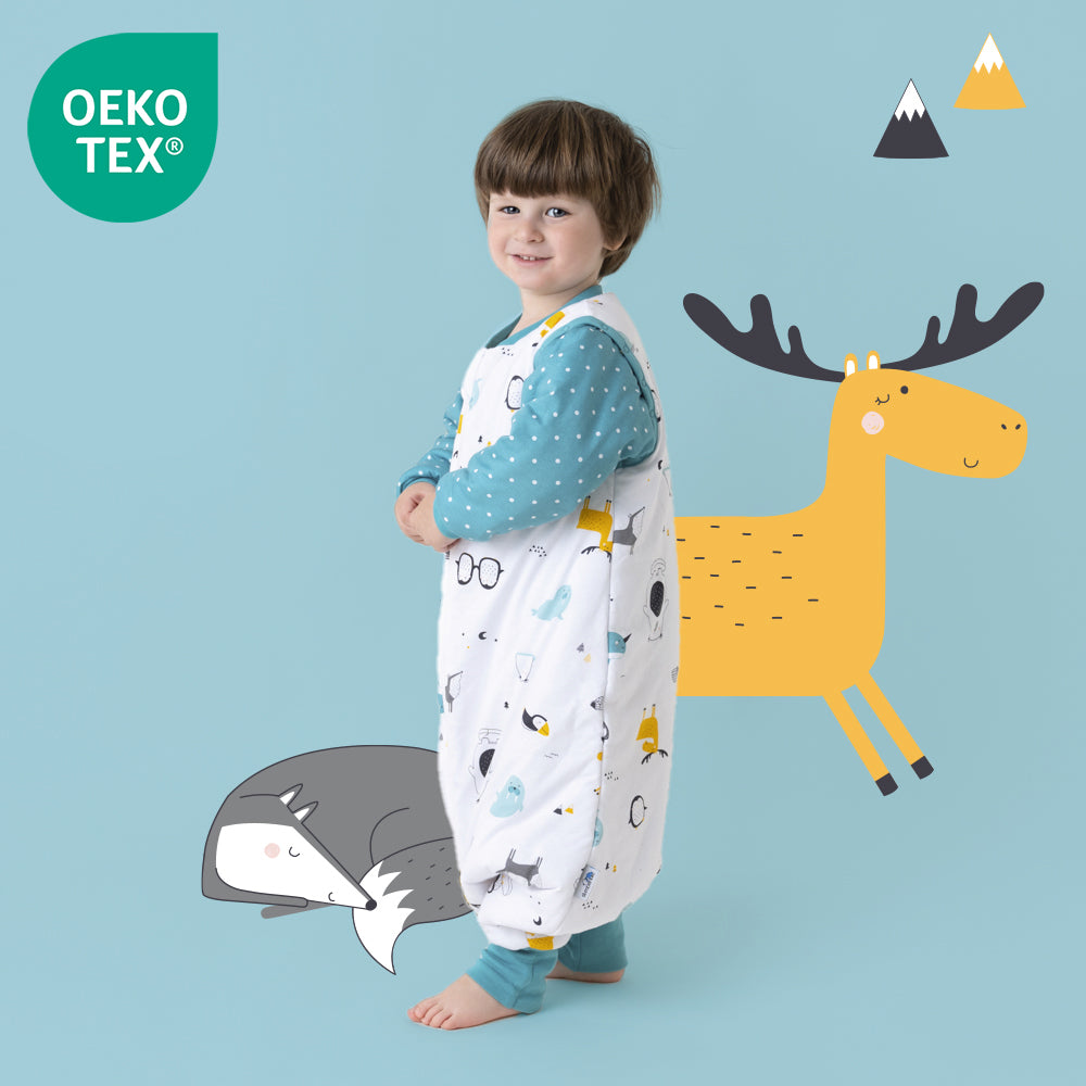 Bio Schlafsack mit Füßen und umklappbaren Bündchen 2.5 TOG