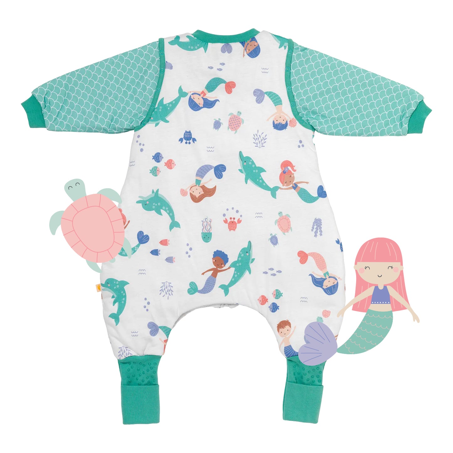 Schlafsack mit Füßen und umklappbaren Bündchen, 2.5 TOG