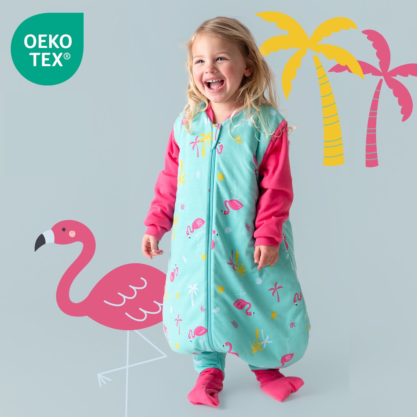 Bio Schlafsack mit Füßen und umklappbaren Bündchen 2.5 TOG
