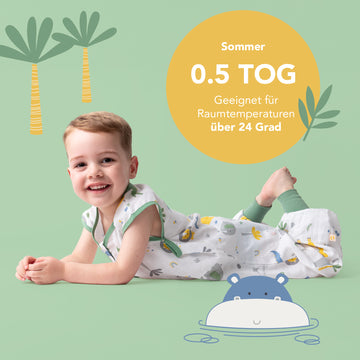 Musselin Schlafsack mit Füßen, 0.5 TOG
