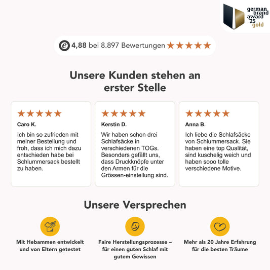 Schlafsack mit Füßen und umklappbaren Bündchen 2.5 Tog Safran - (Bild-5)