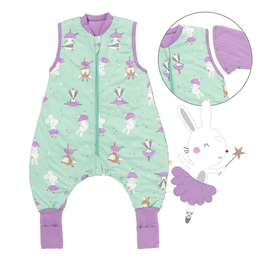 Schlafsack mit Füßen umklappbaren Bündchen und Ärmeln 1.0 TOG_Ballerina_Vorderseite mit Armausschnitt_1182