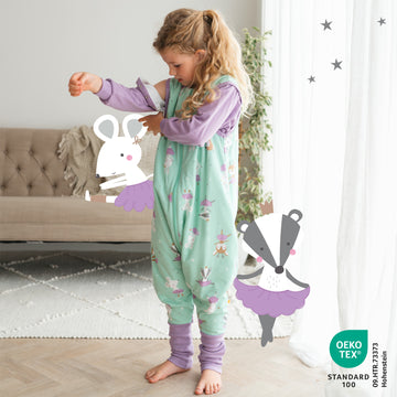 Schlafsack mit Füßen, umklappbaren Bündchen und Ärmeln, 1.0 TOG