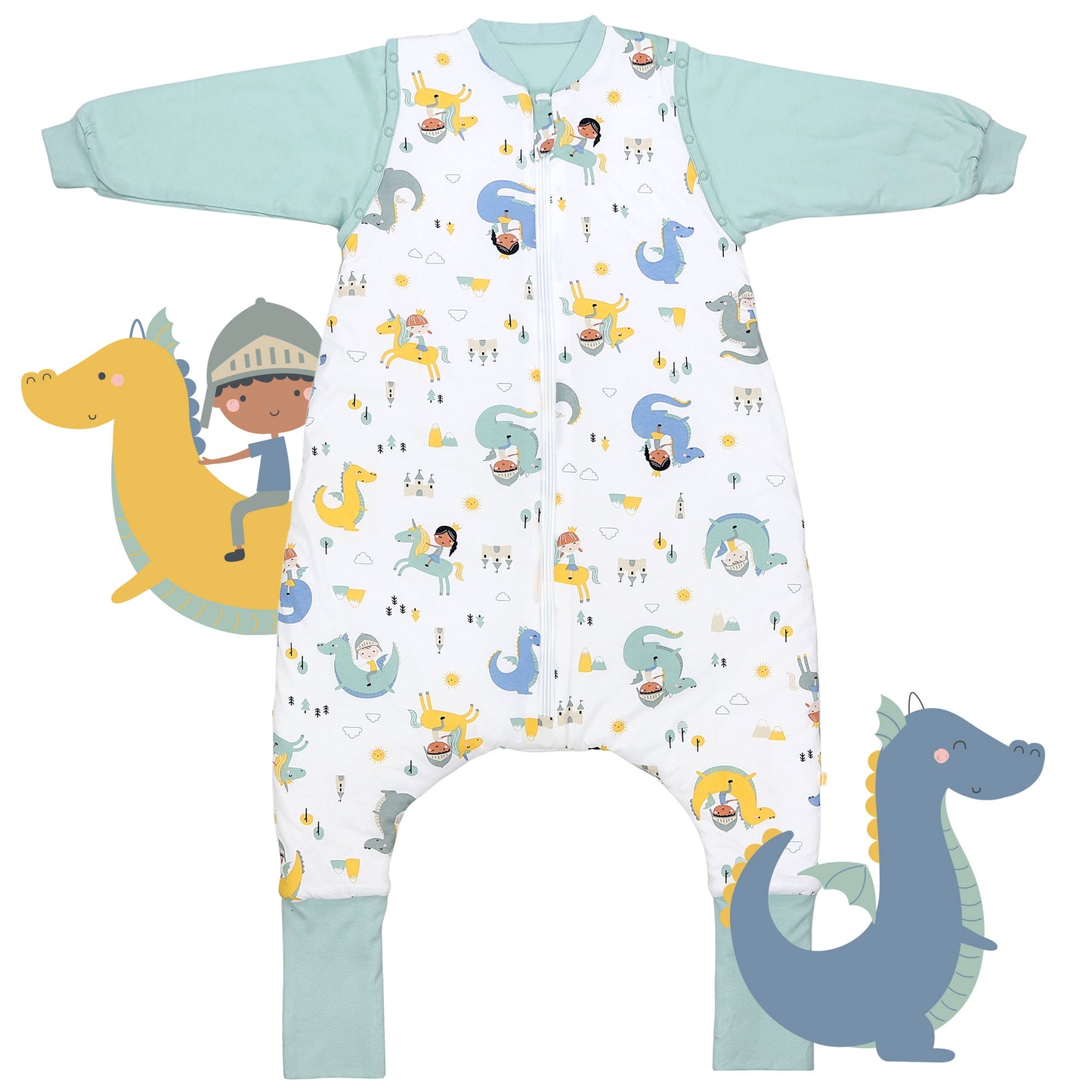 Schlafsack mit Füßen umklappbaren Bündchen und Ärmeln 1.0 TOG_Fantasia_Vorderseite_1182