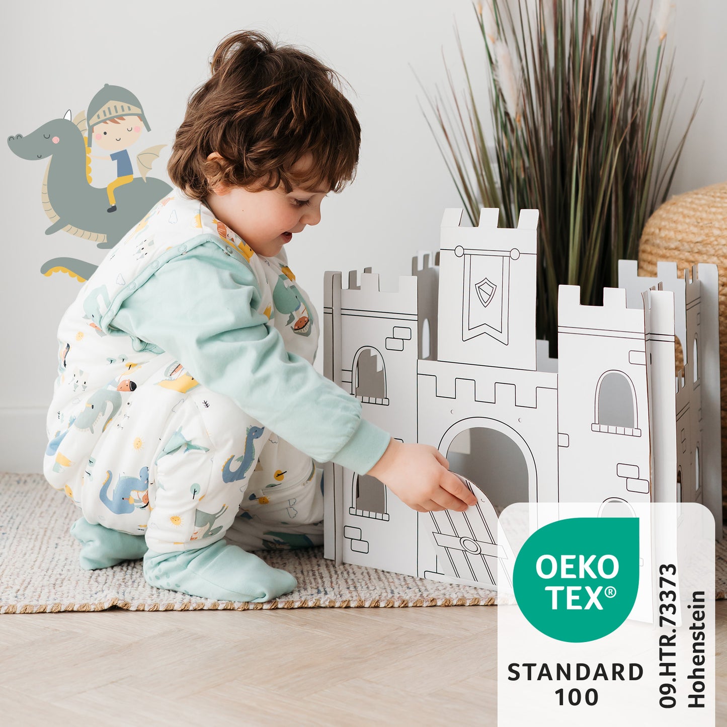 Schlafsack mit Füßen umklappbaren Bündchen und Ärmeln 1.0 TOG_Fantasia_OEKOTEX_1182