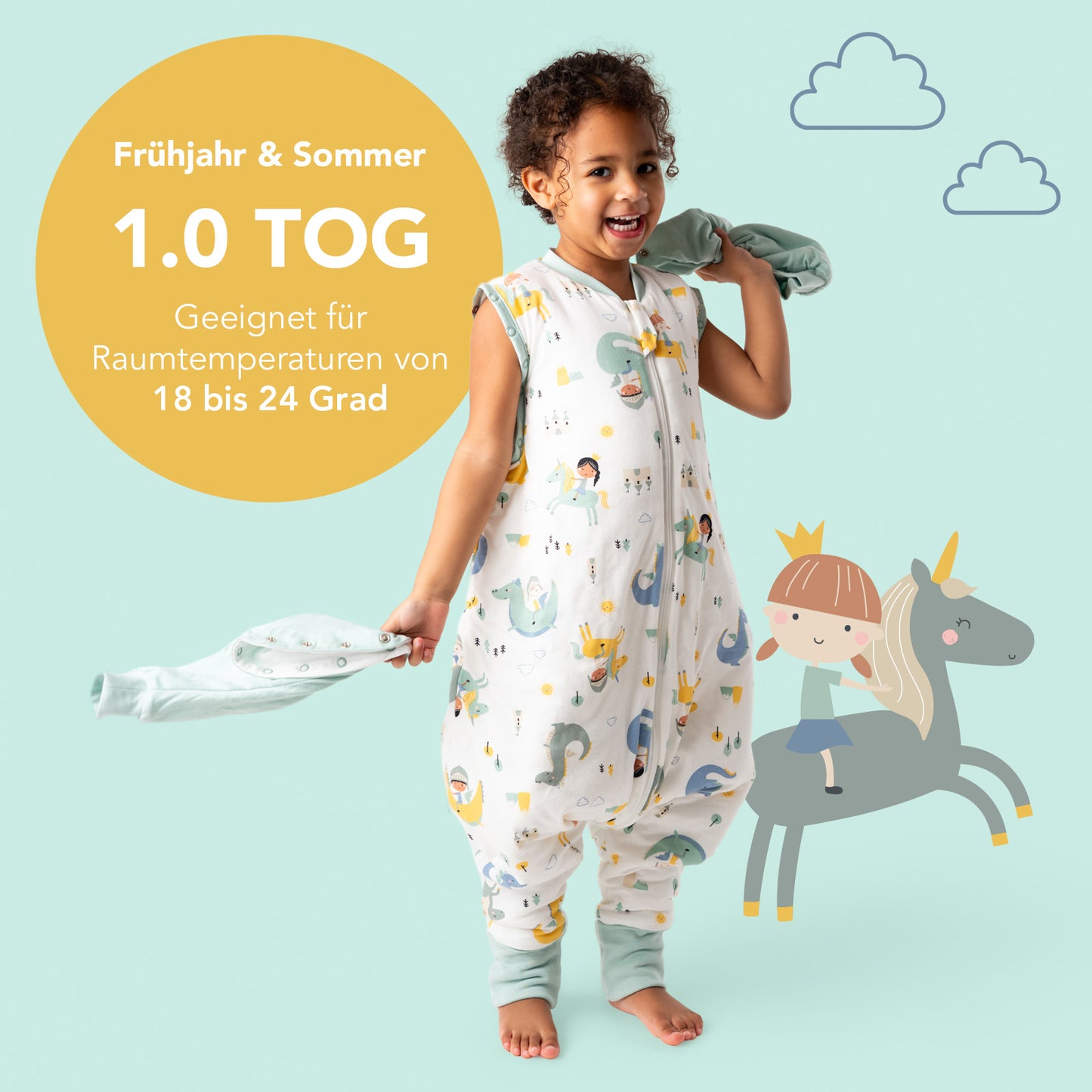 Schlafsack mit Füßen umklappbaren Bündchen und Ärmeln 1.0 TOG_Fantasia_TOG_1182