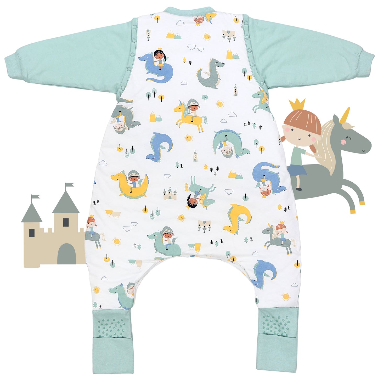 Schlafsack mit Füßen umklappbaren Bündchen und Ärmeln 1.0 TOG_Fantasia_Rückseite_1182