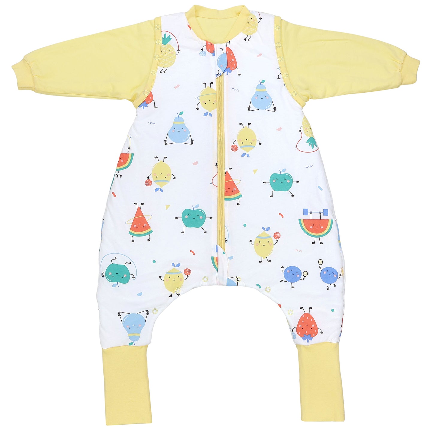 Schlafsack mit Füßen umklappbaren Bündchen und Ärmeln 1.0 TOG_Fruchtathleten_Vorderseite2_1182