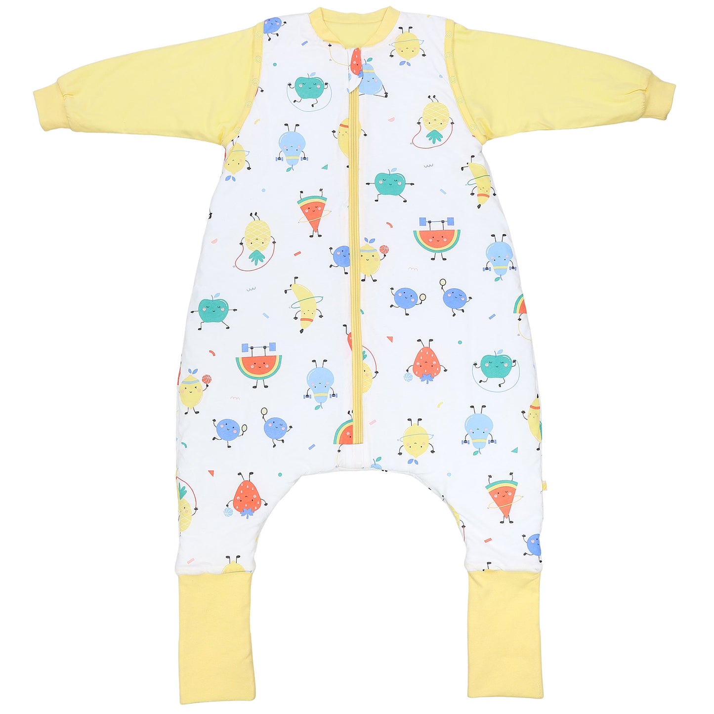 Schlafsack mit Füßen umklappbaren Bündchen und Ärmeln 1.0 TOG_Fruchtathleten_Vorderseite2_1182