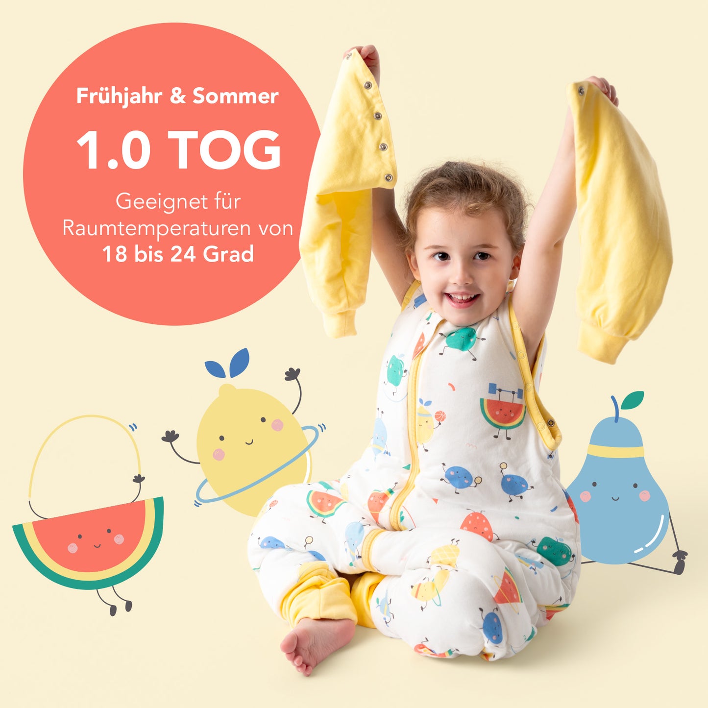 Schlafsack mit Füßen umklappbaren Bündchen und Ärmeln 1.0 TOG_Fruchtathleten_TOG_1182