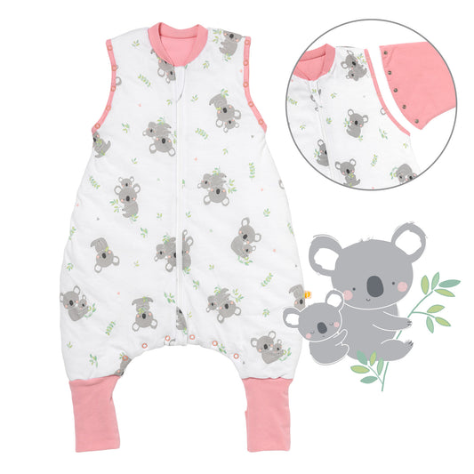 Schlafsack mit Füßen umklappbaren Bündchen und Ärmeln 1.0 TOG_Koala_Vorderseite mit Armausschnitt_1182