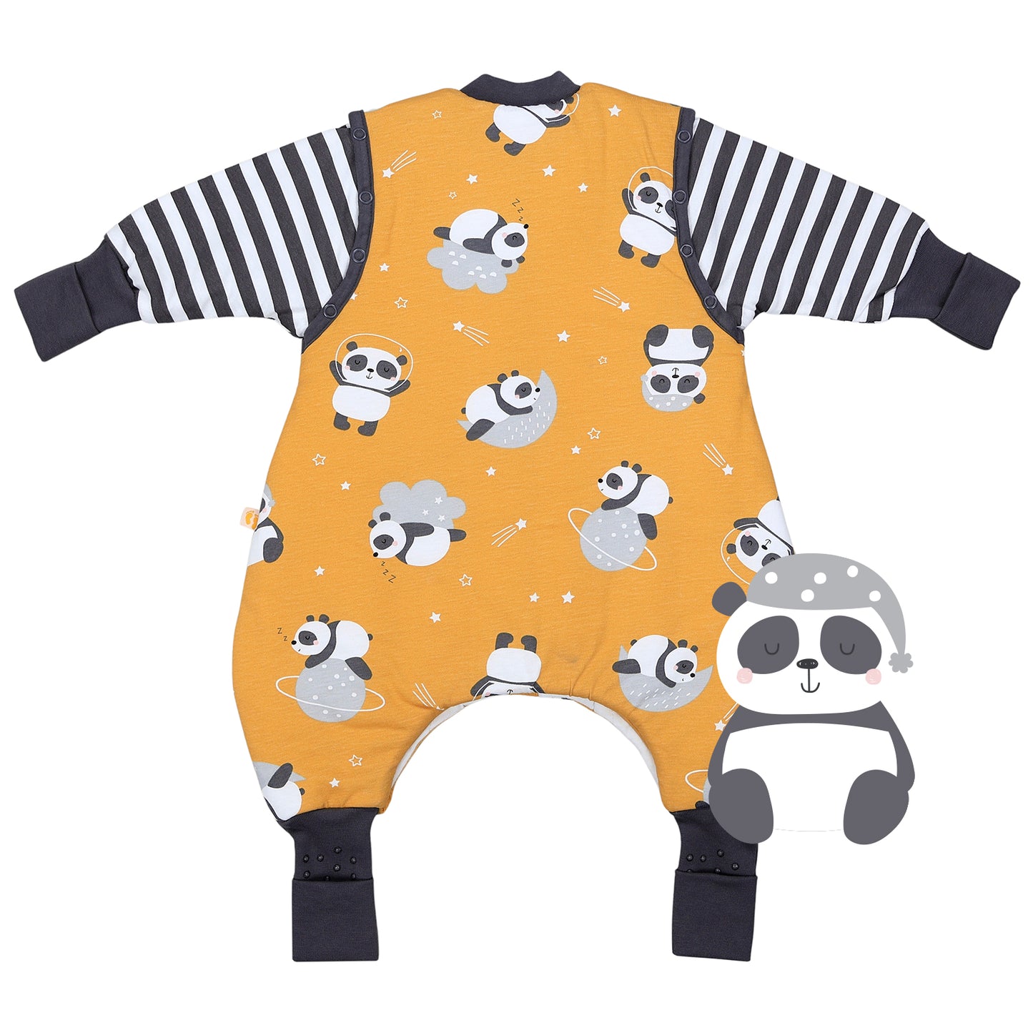 Schlafsack mit Füßen umklappbaren Bündchen und Ärmeln 1.0 TOG_Panda_Rückseite_1182