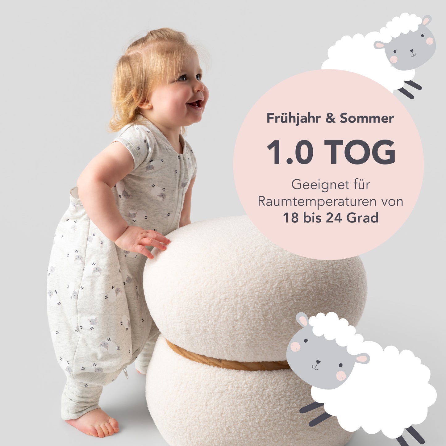 Schlafsack mit Füßen umklappbaren Bündchen und Ärmeln 1.0 TOG_Schäfchen_TOG_1182