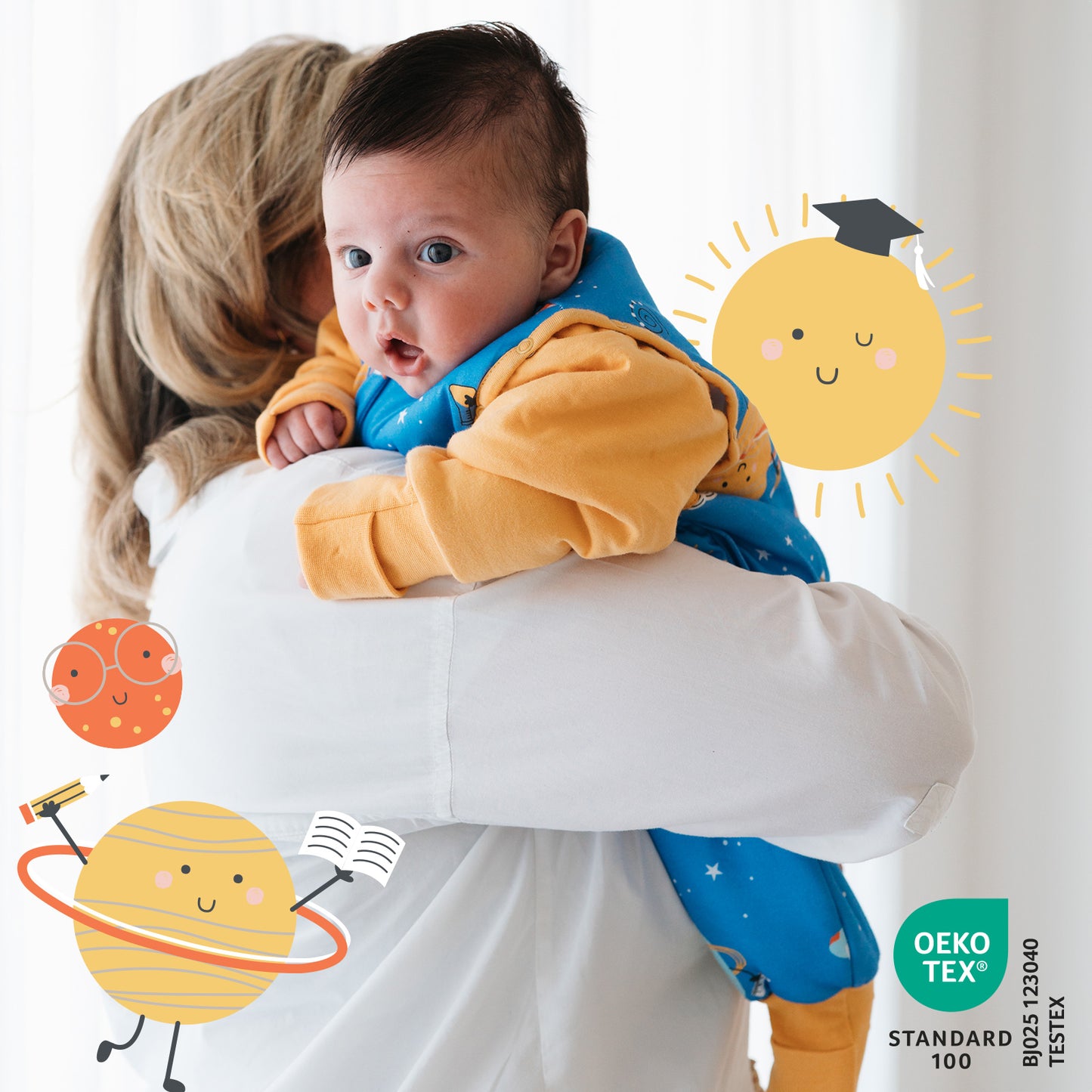 Schlafsack mit Füßen, umklappbaren Bündchen und Ärmeln, 1.0 TOG