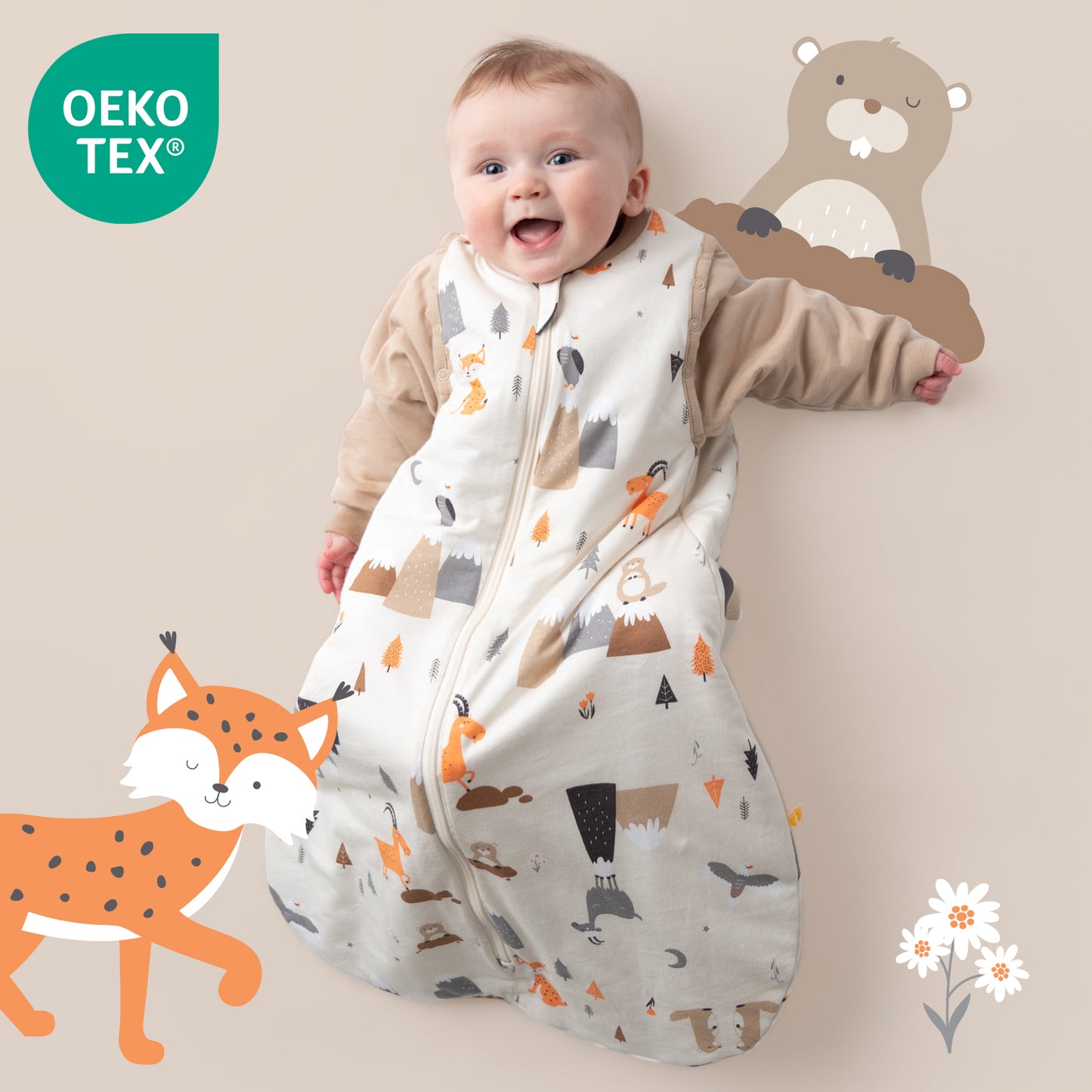 Babyschlafsack 1.0 TOG_Bergtiere_OEKOTEX_1187