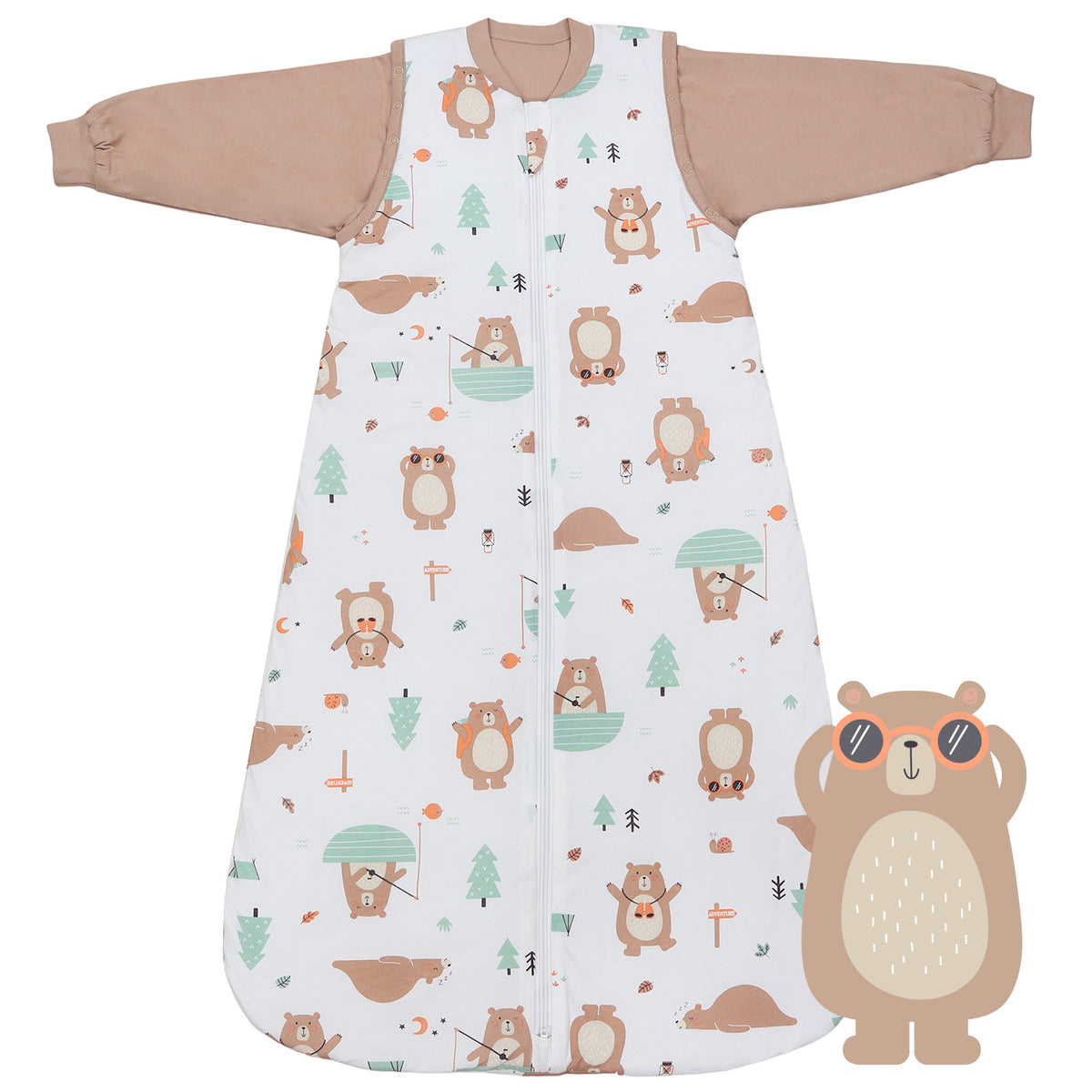 Babyschlafsack 1.0 TOG_Entdecker Bär_Vorderseite_1187