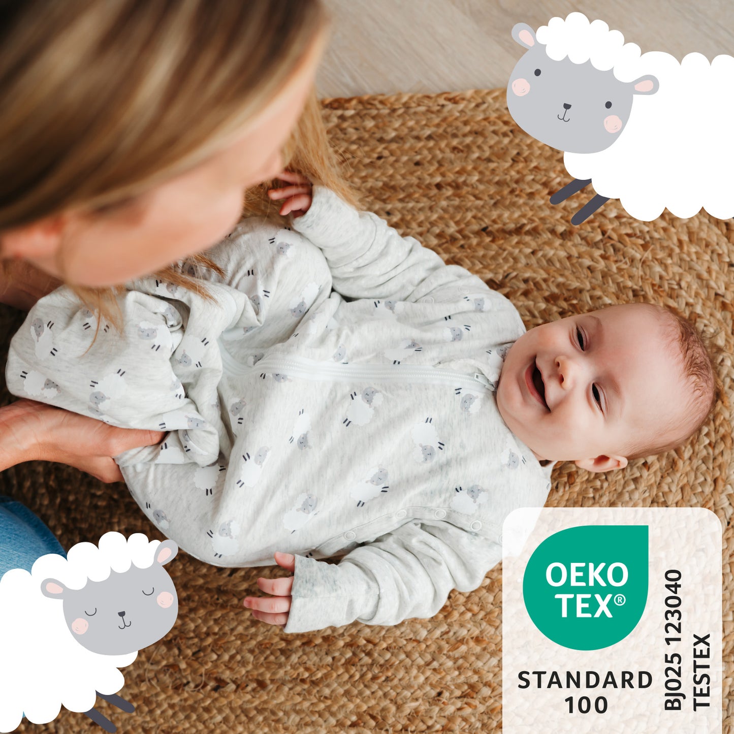 Babyschlafsack 1.0 TOG_Schäfchen_OEKOTEX_1187