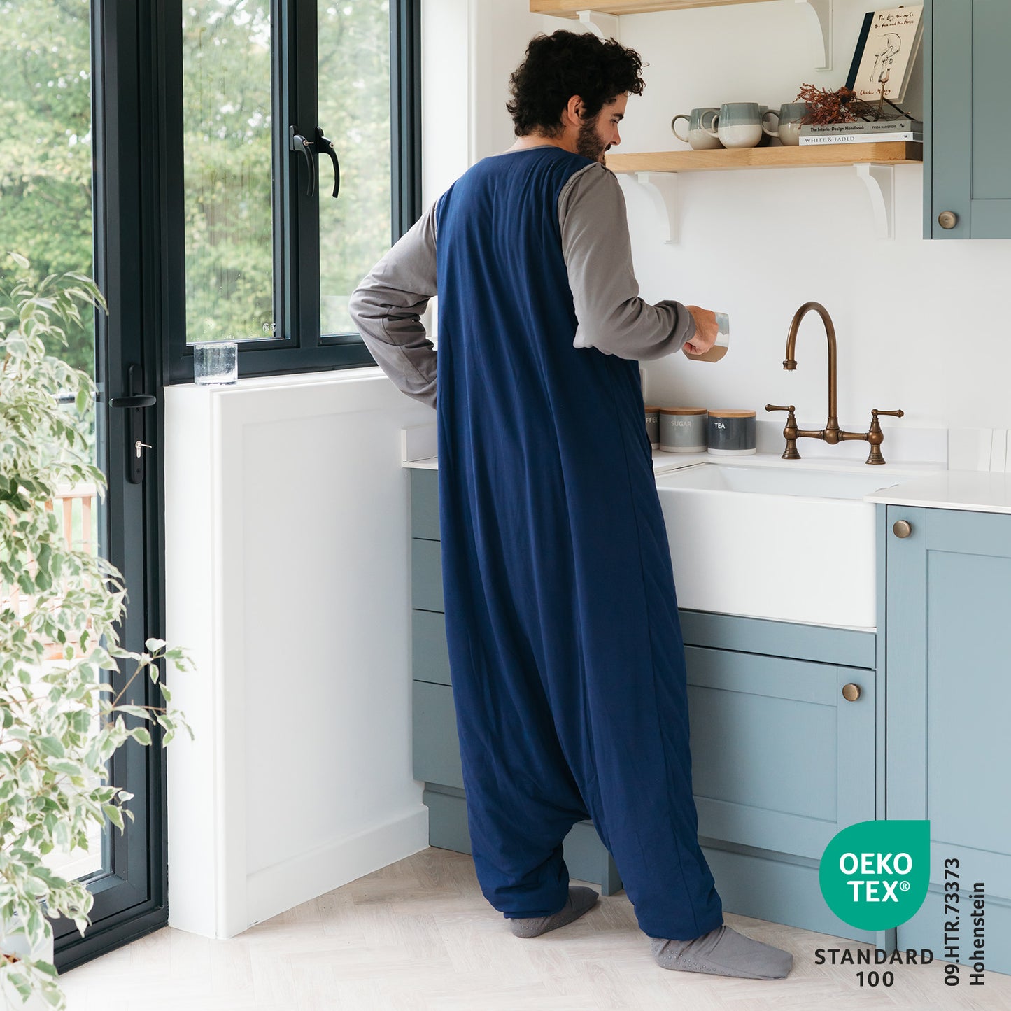 Schlafsack mit Füßen für Erwachsene mit umklappbaren Bündchen 3.5 TOG_Navy Grau_1189_2 - (Bild-19)