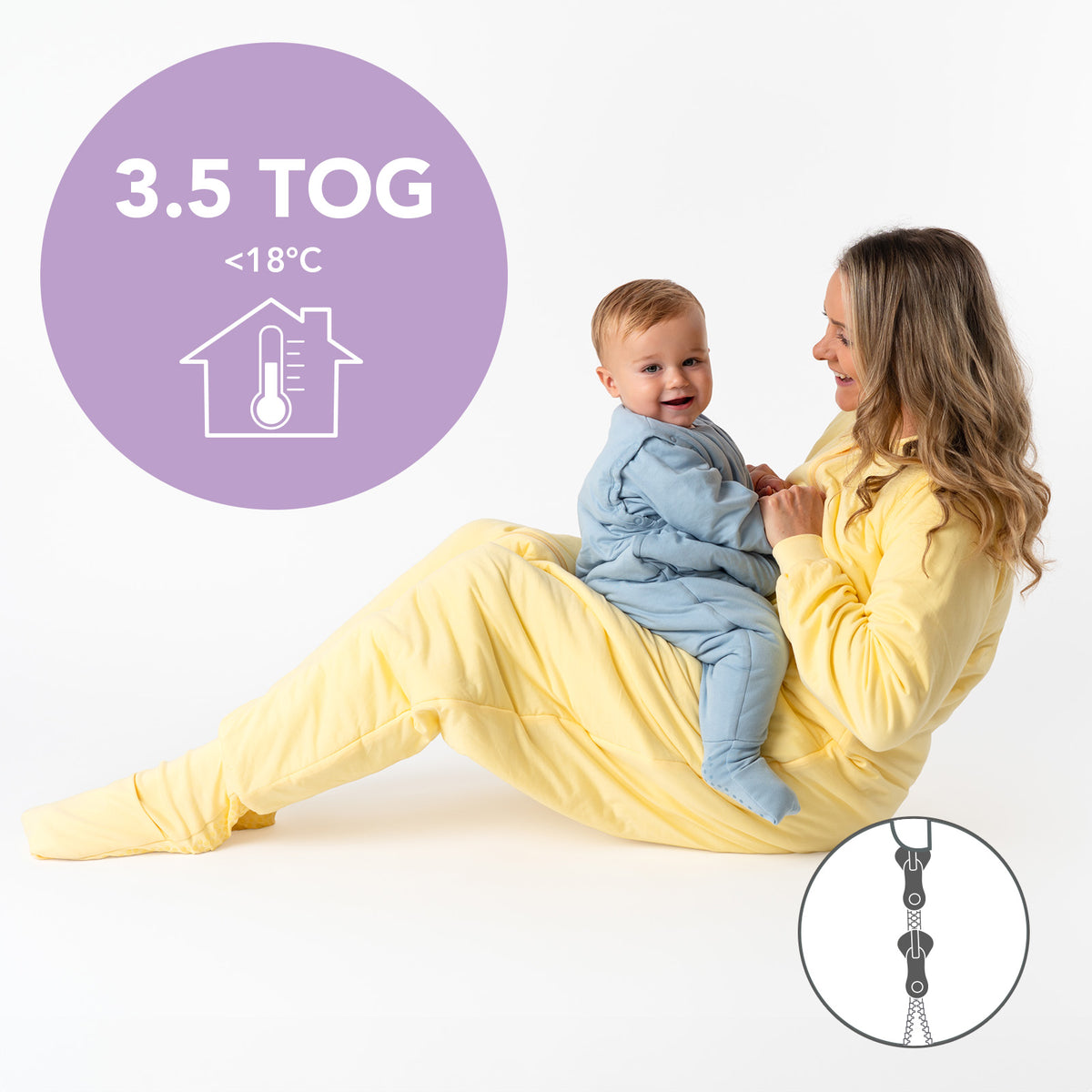 Schlafsack mit Füßen für Erwachsene mit umklappbaren Bündchen 3.5 TOG_Popcorn_TOG_1189
