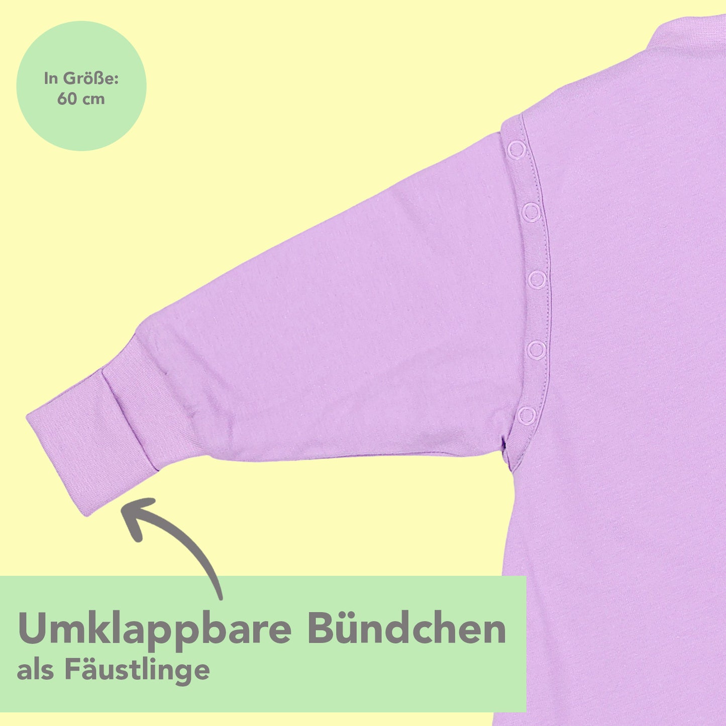 Schlafsack mit Füßen, umklappbaren Bündchen und Ärmeln, 1.0 TOG