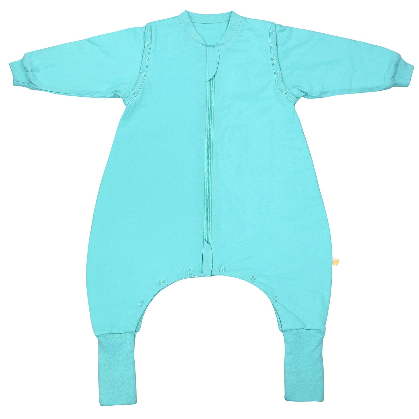 Schlafsack mit Füßen und umklappbaren Bündchen 2.5 TOG_Aqua_Vorderseite_1202