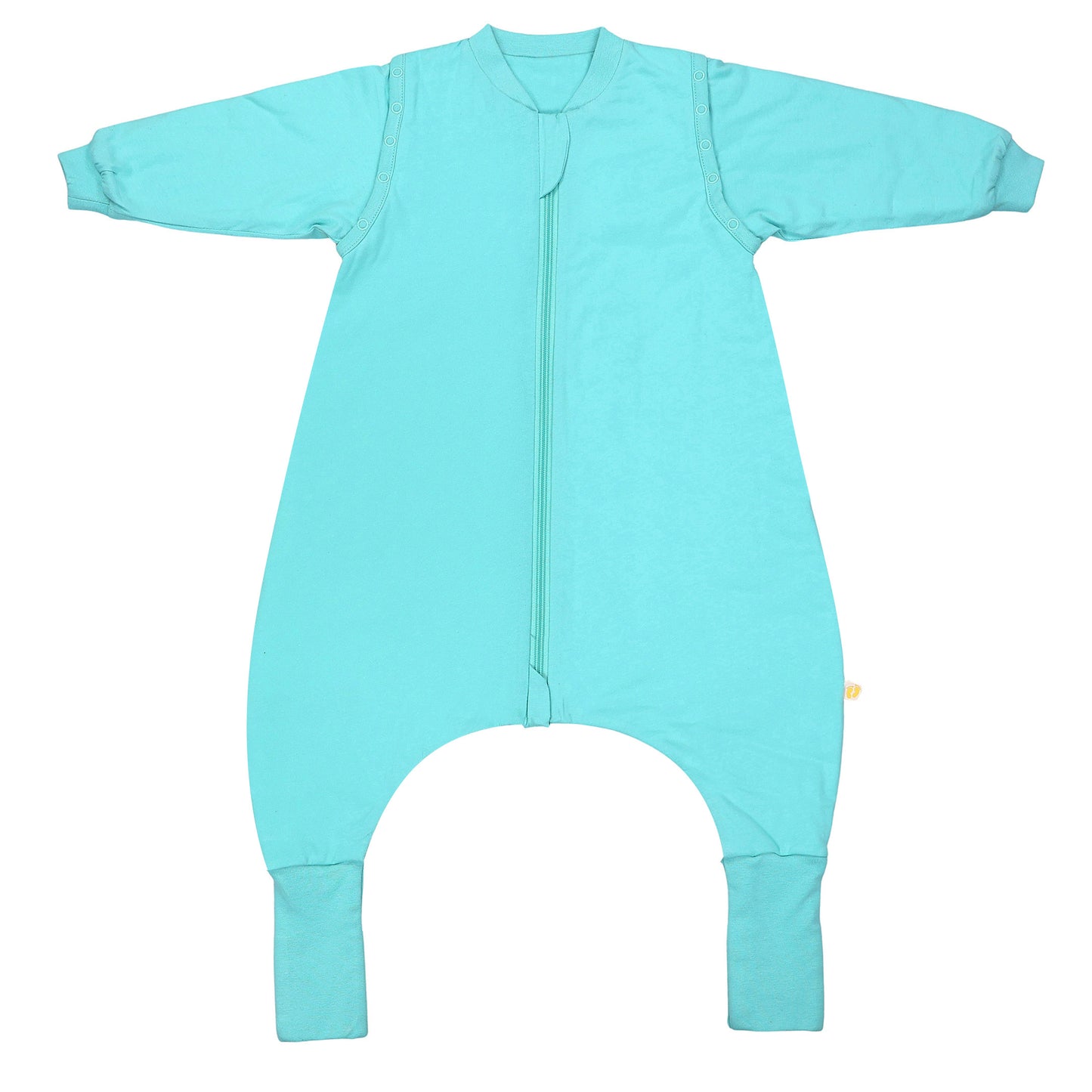 Schlafsack mit Füßen und umklappbaren Bündchen 2.5 TOG_Aqua_Vorderseite_1202