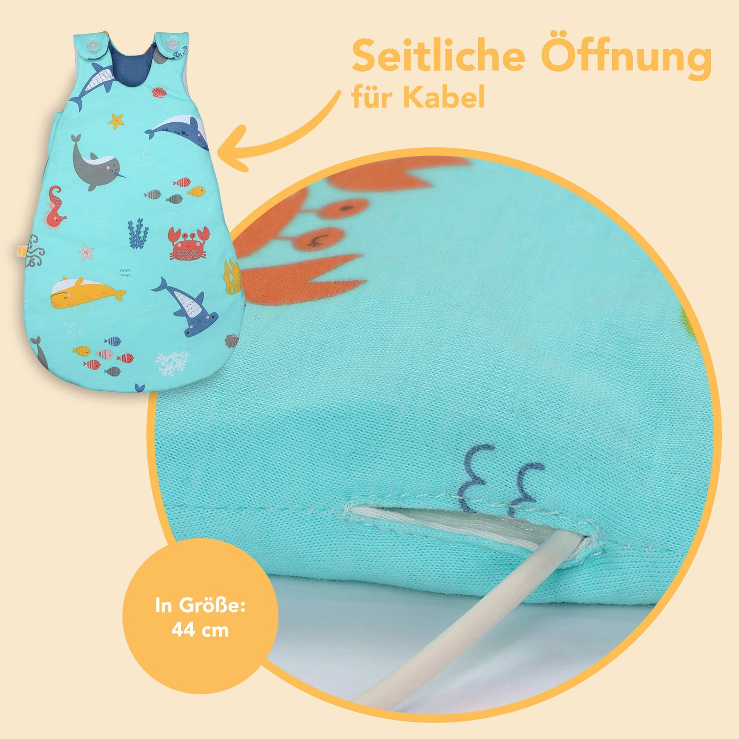 Babyschlafsack 2.5 TOG_Meerestiere_Detailaufnahme3_1205