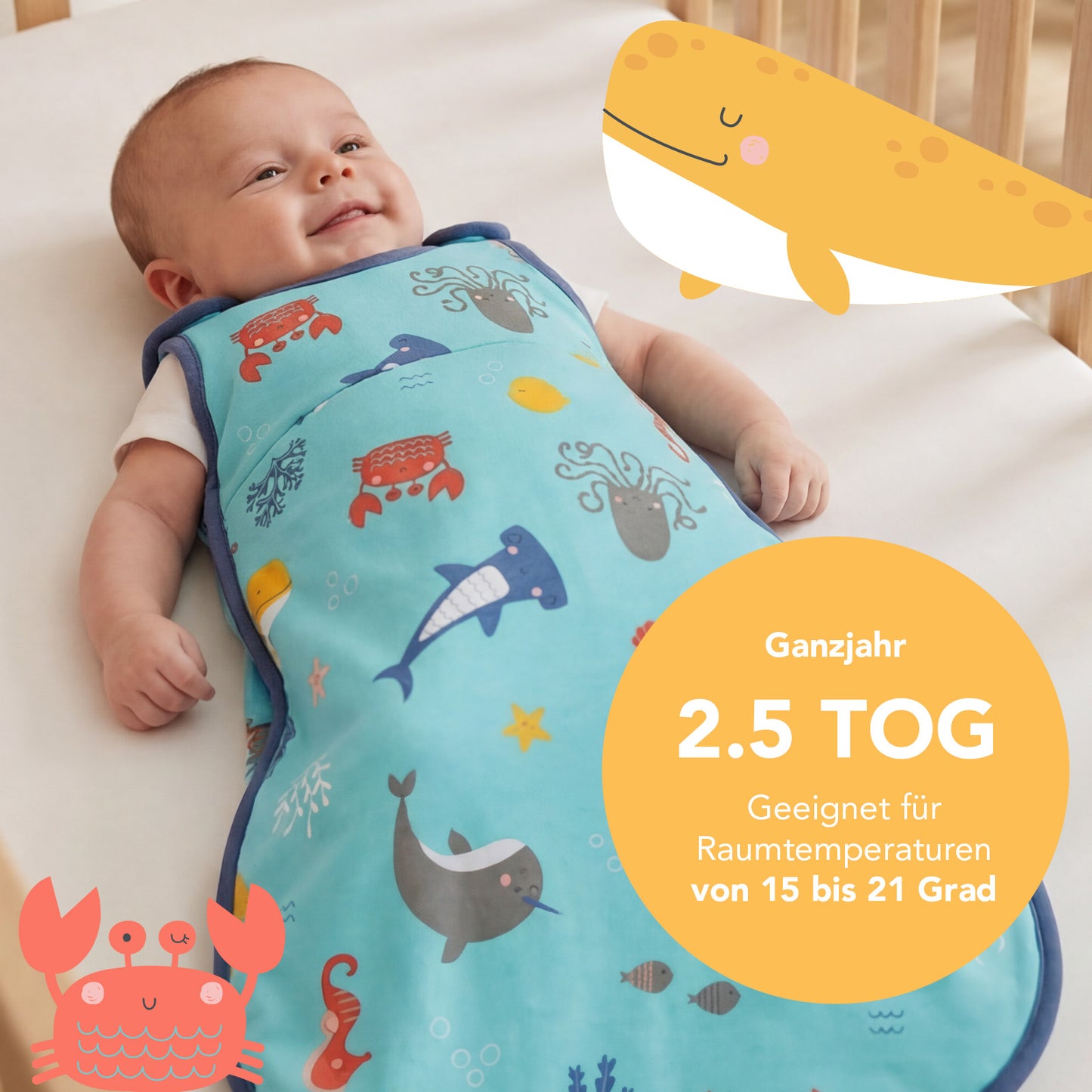 Babyschlafsack 2.5 TOG_Meerestiere_TOG_1205
