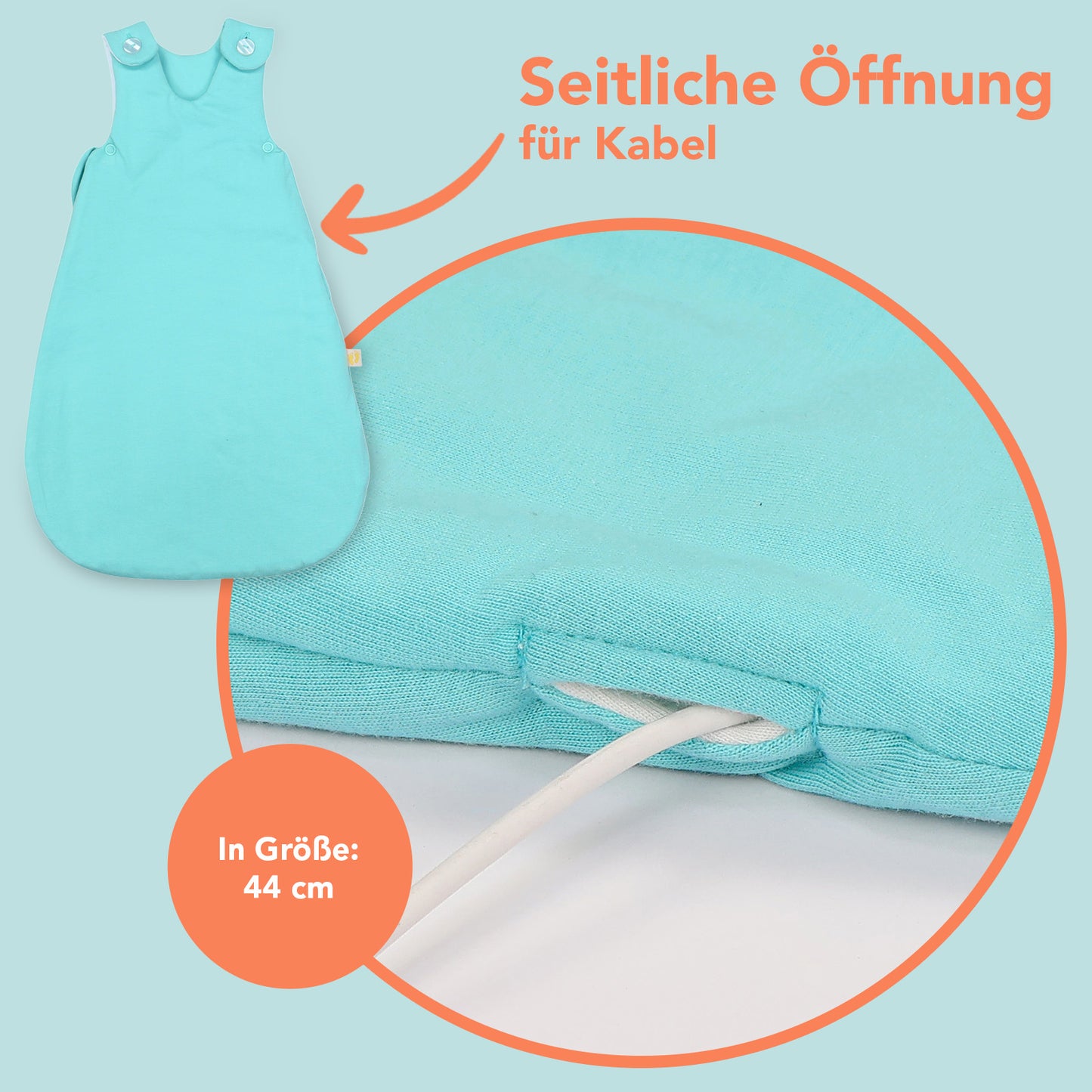 Babyschlafsack 2.5 TOG_Aqua_Detailaufnahme3_1207