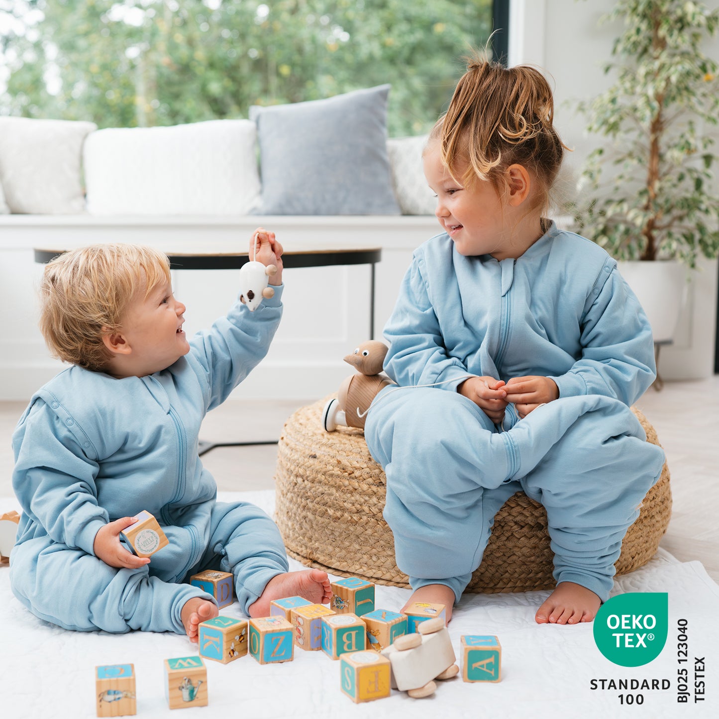Schlafsack mit Füßen und umklappbaren Bündchen 3.5 TOG_Blue Ice_OEKOTEX_1209