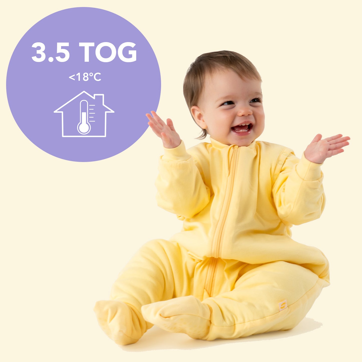 Schlafsack mit Füßen und umklappbaren Bündchen 3.5 TOG_Popcorn_TOG_1209