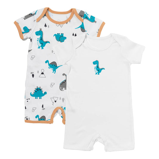 Bio Baby-Strampler kurzarm 2er-Pack Jurassic - (Bild-1)
