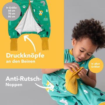 Bio Schlafsack mit Füßen und umklappbaren Bündchen 3.5 TOG
