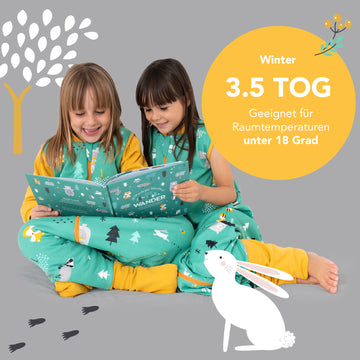 fuß schlafsack winter Bio Schlafsack mit Füßen und umklappbaren Bündchen 3.5 TOG