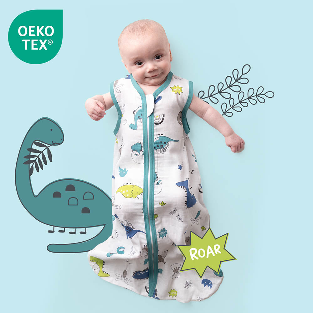 Musselin Babyschlafsack 0.5 TOG_Dino_OEKOTEX_415