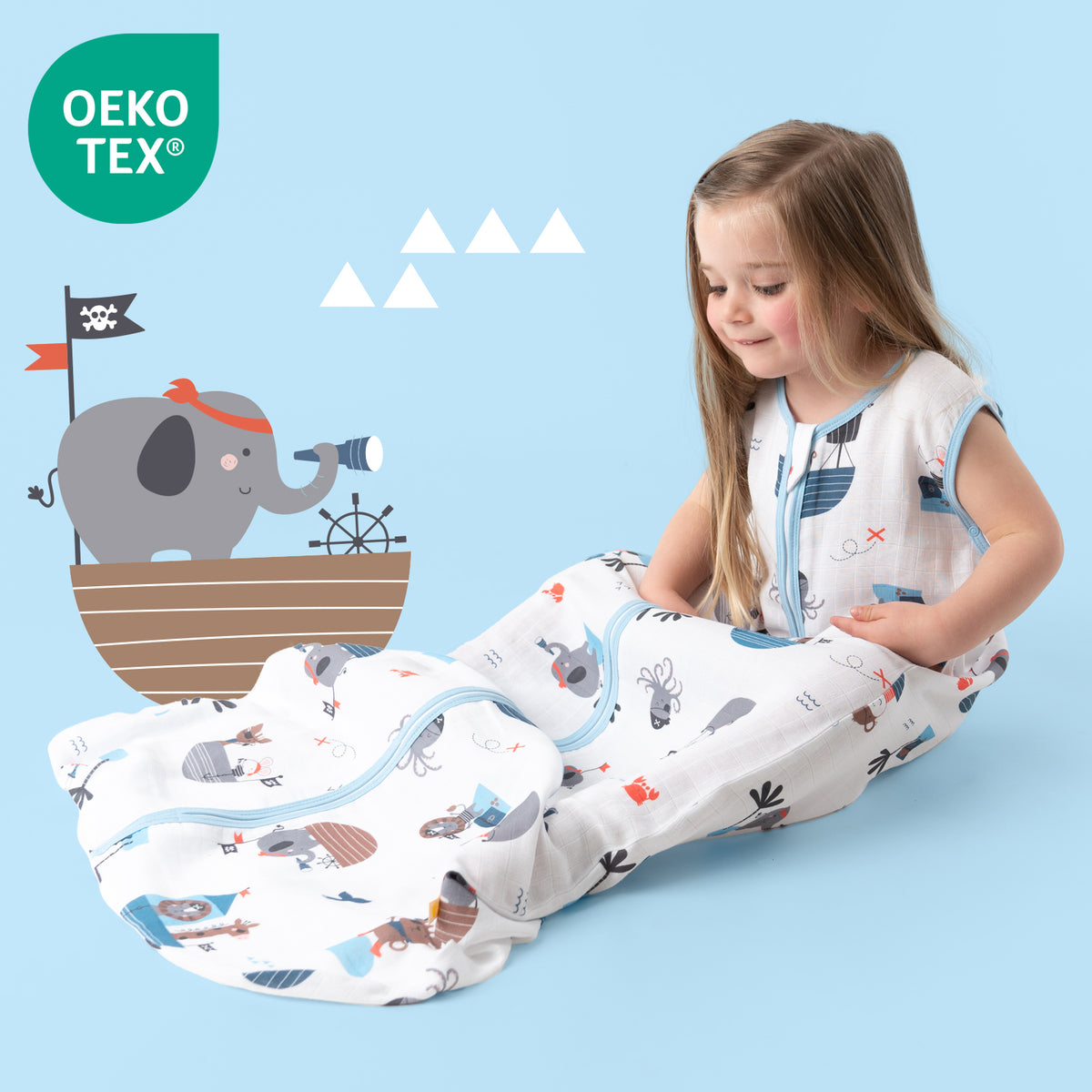 Musselin Babyschlafsack 0.5 TOG_Pirat_OEKOTEX_415