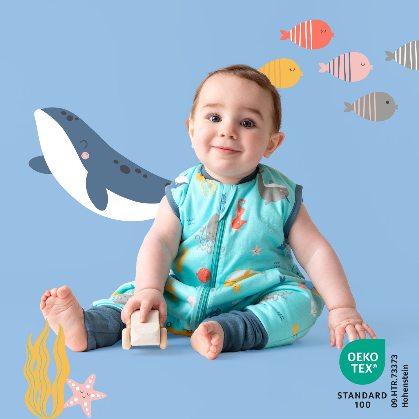 Schlafsack mit Füßen und umklappbaren Bündchen 1.0 TOG_Meerestiere_418_2 - (Bild-52)