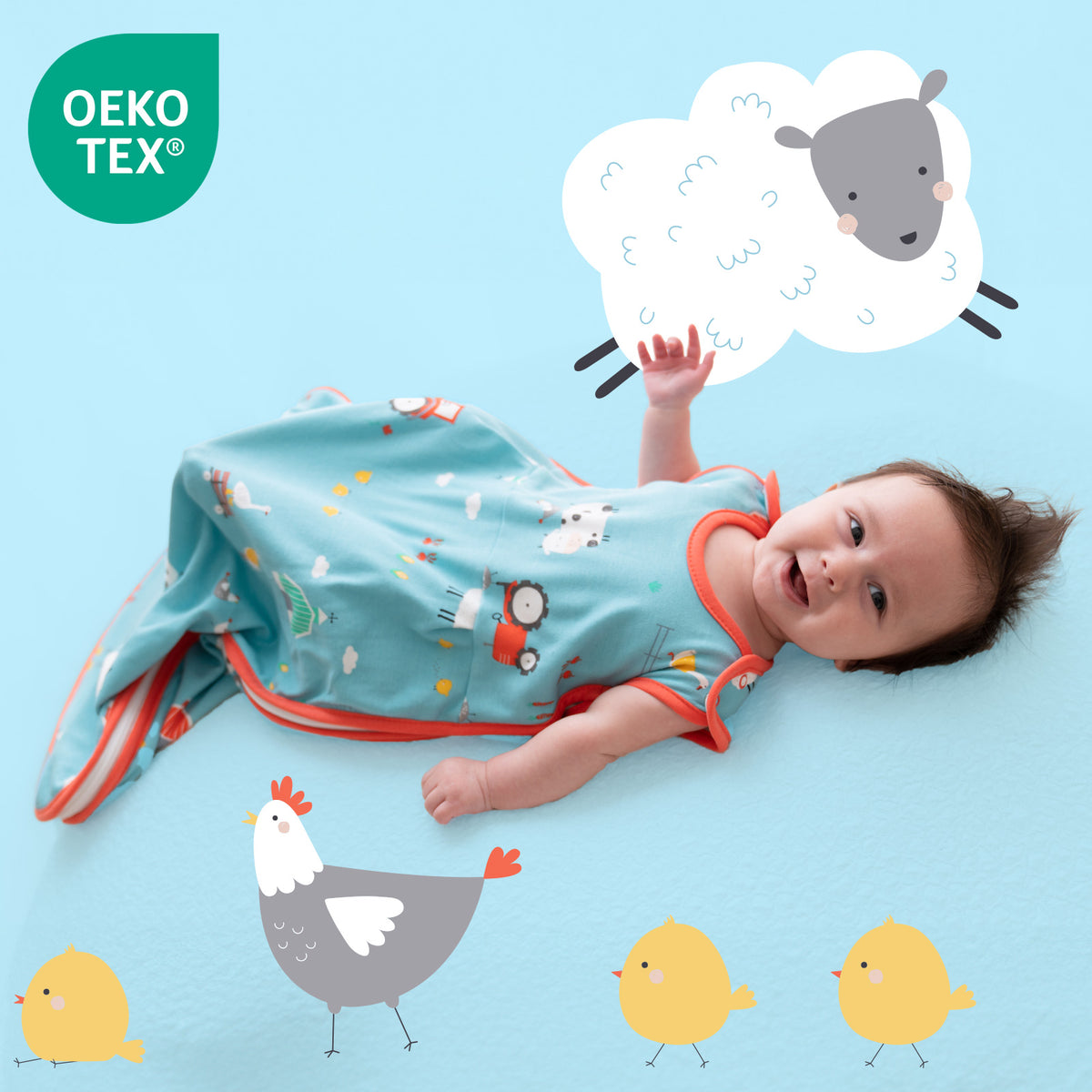 Bio Babyschlafsack 1.0 TOG_Bauernhof_OEKOTEX_421
