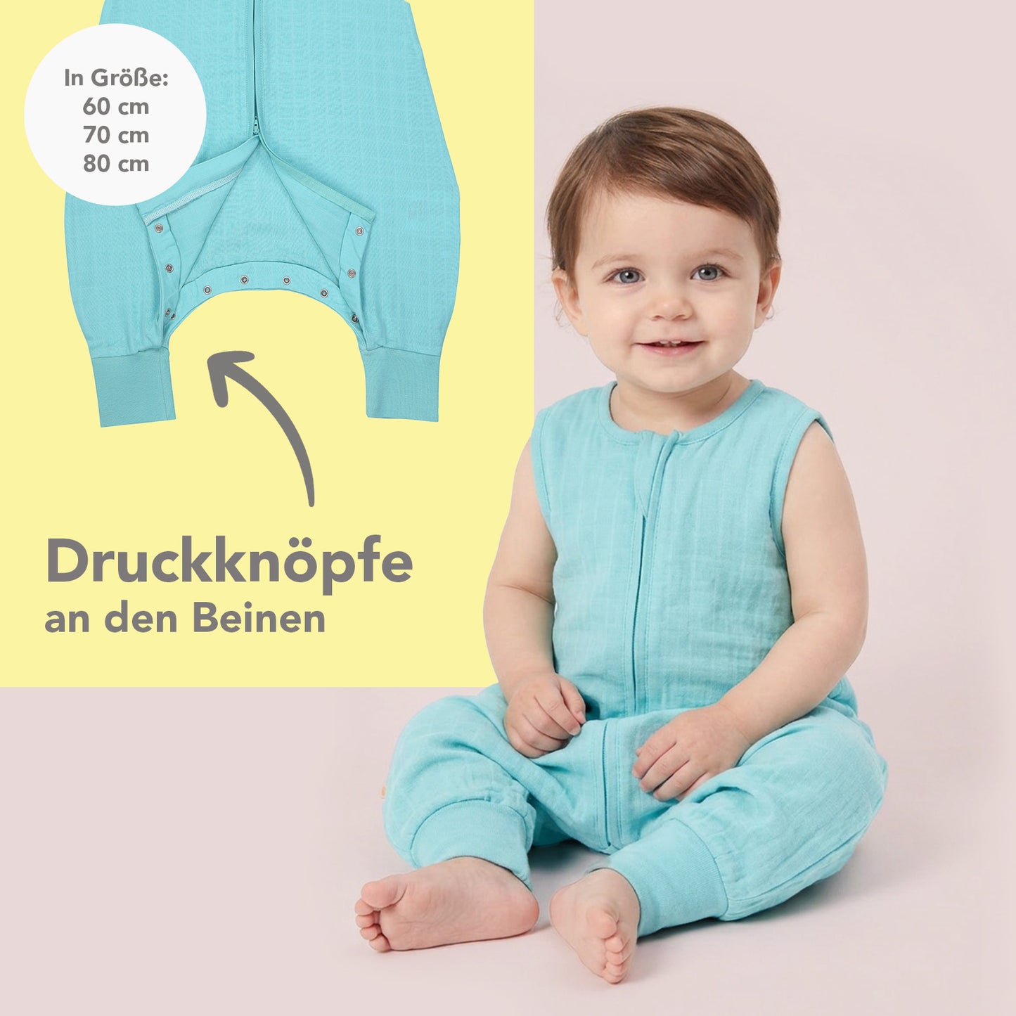 Musselin Schlafsack mit Füßen 0.5 Tog_Aqua_3_422