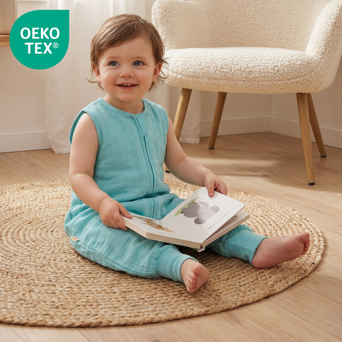 Musselin Schlafsack mit Füßen 0.5 Tog_Aqua_2_422