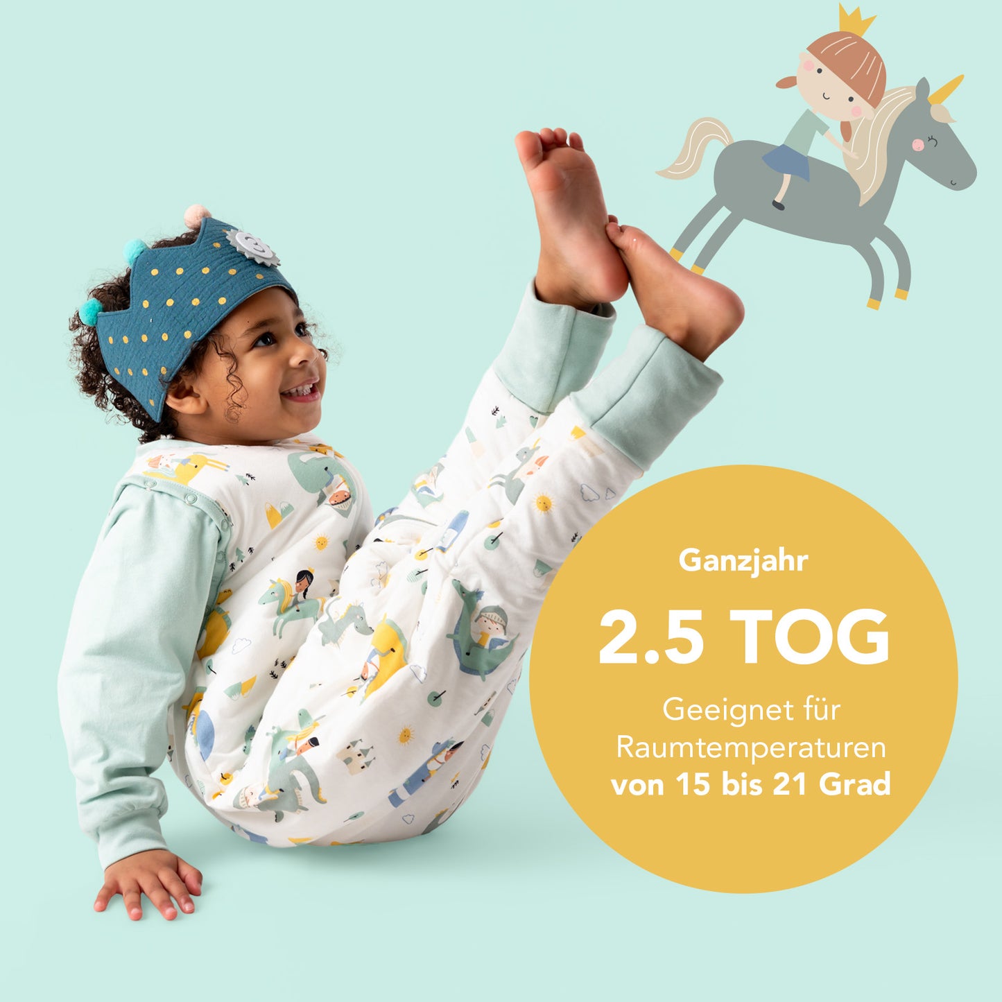 Schlafsack mit Füßen und umklappbaren Bündchen 2.5 TOG_Fantasia_TOG_461