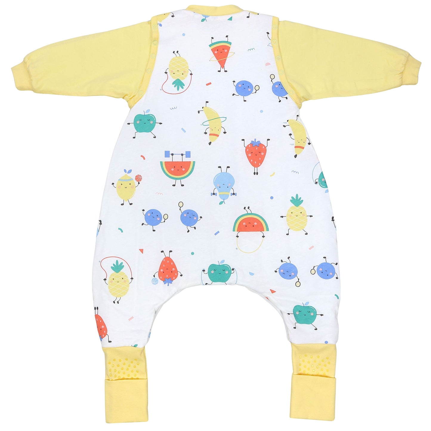 Schlafsack mit Füßen und umklappbaren Bündchen 2.5 TOG_Fruchtathleten_Rückseite2_461