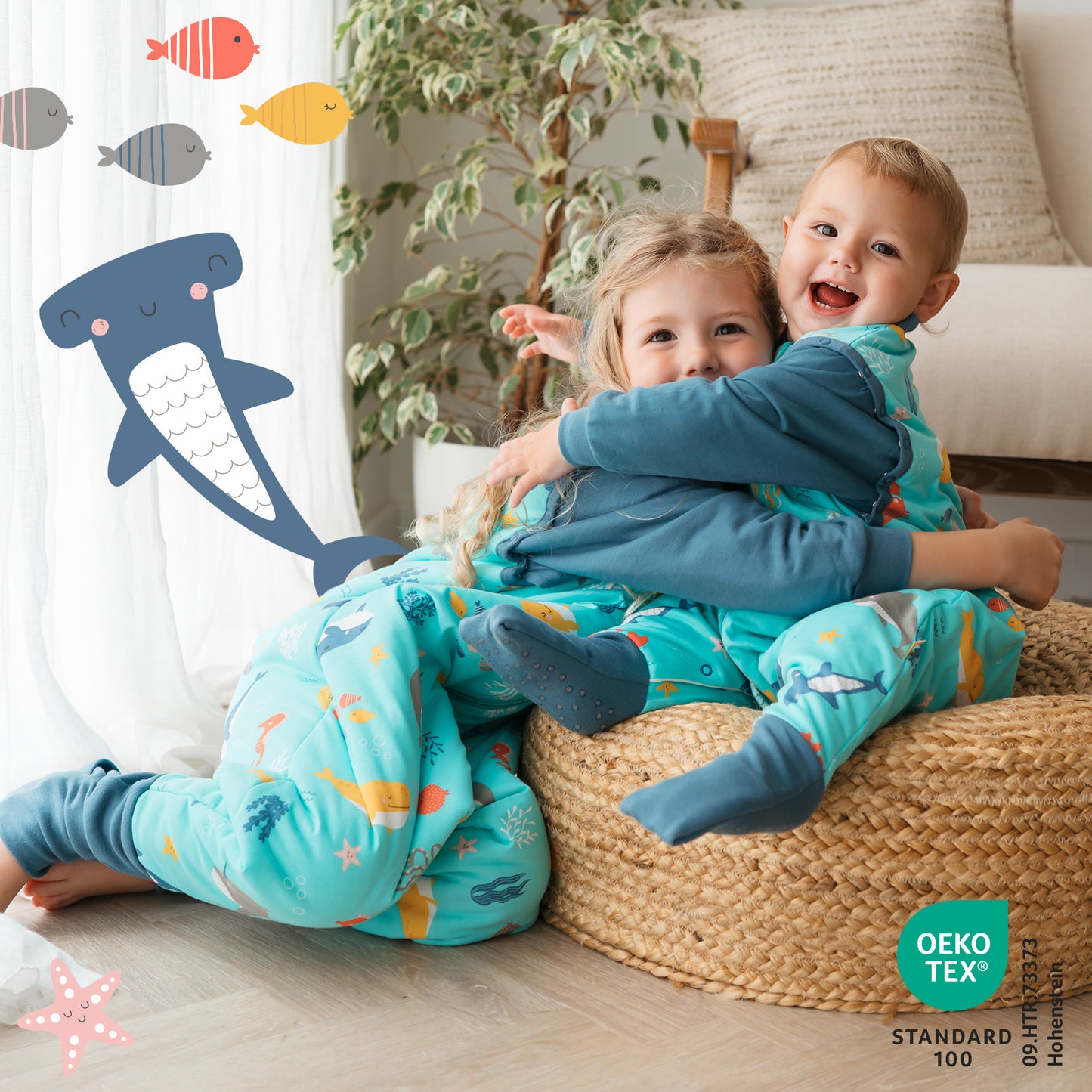 Schlafsack mit Füßen und umklappbaren Bündchen, 2.5 TOG