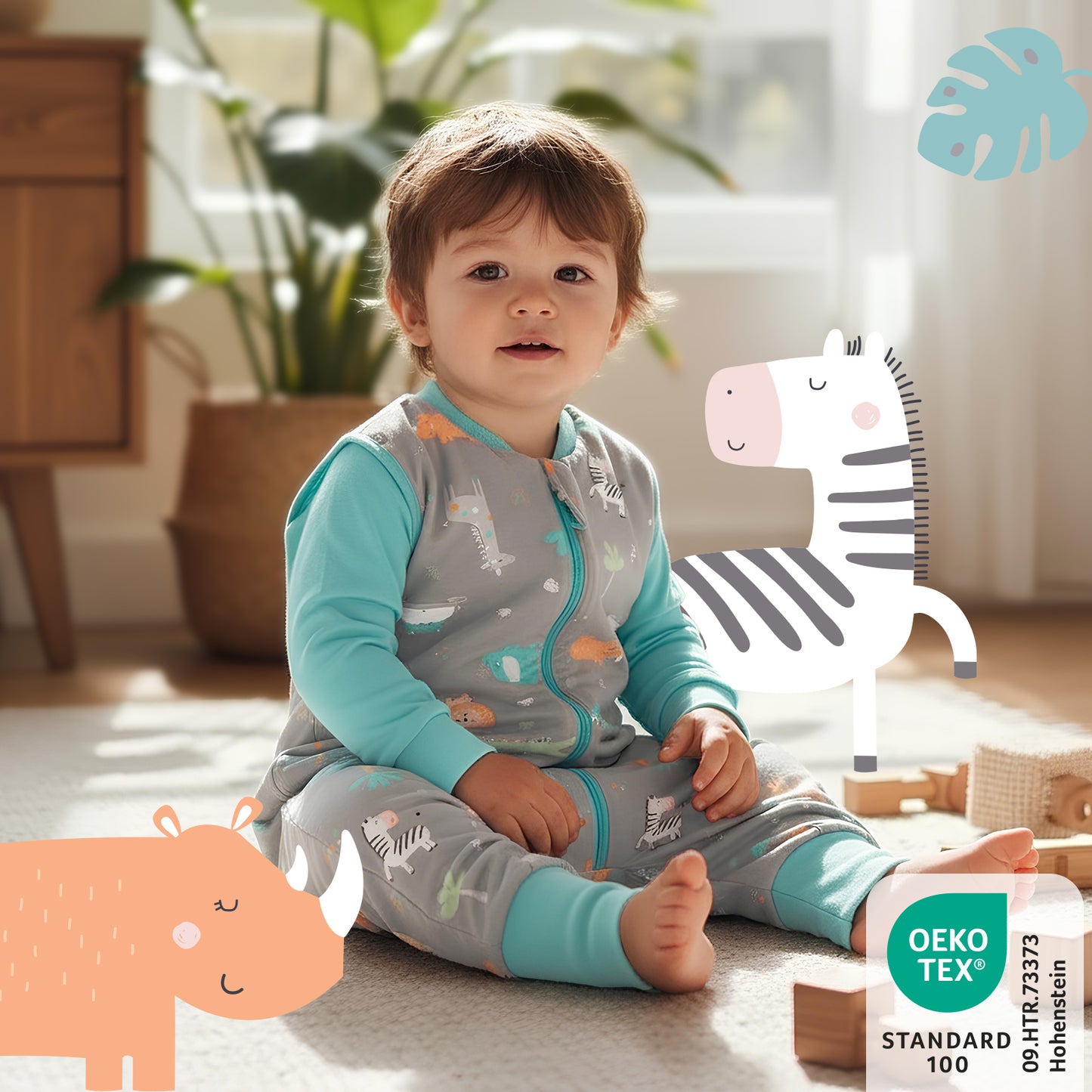 Schlafsack mit Füßen und umklappbaren Bündchen 2.5 TOG_Safari_461_2 - (Bild-49)